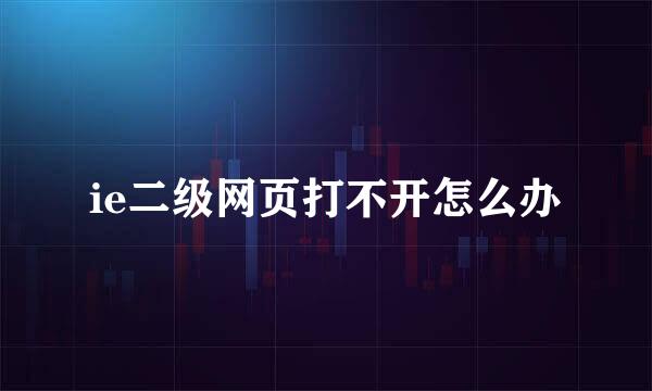 ie二级网页打不开怎么办