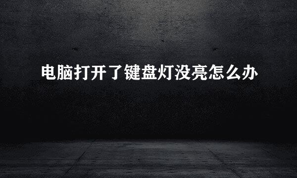 电脑打开了键盘灯没亮怎么办
