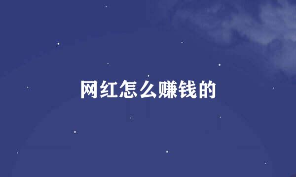 网红怎么赚钱的
