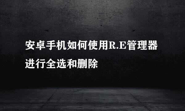 安卓手机如何使用R.E管理器进行全选和删除