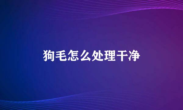 狗毛怎么处理干净
