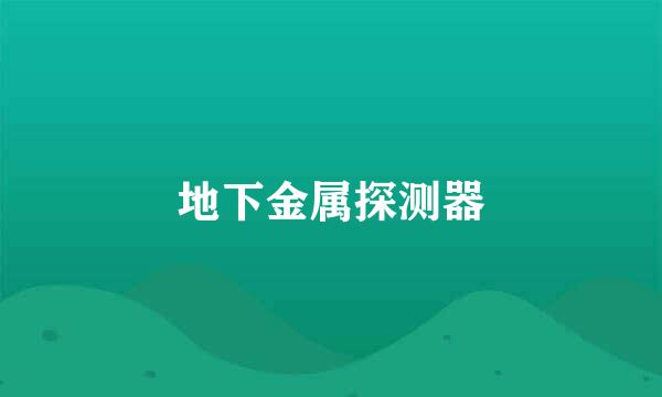 地下金属探测器