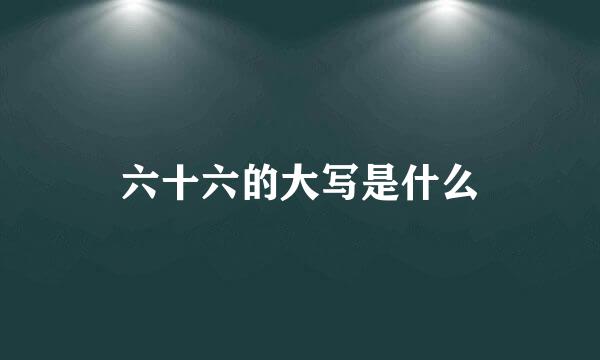 六十六的大写是什么