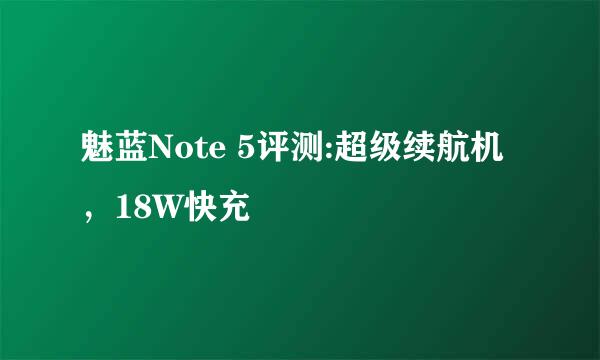 魅蓝Note 5评测:超级续航机，18W快充
