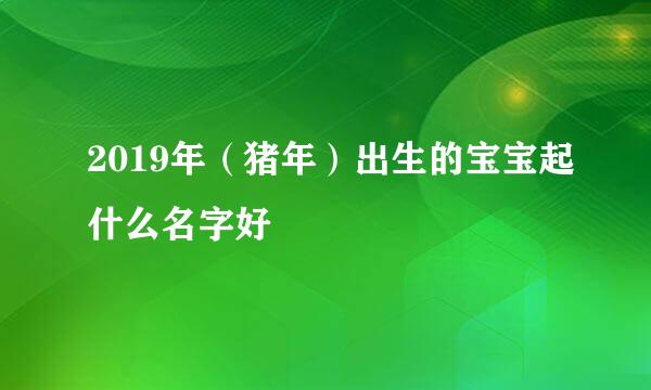 2019年（猪年）出生的宝宝起什么名字好