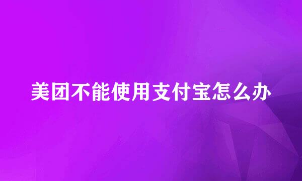 美团不能使用支付宝怎么办