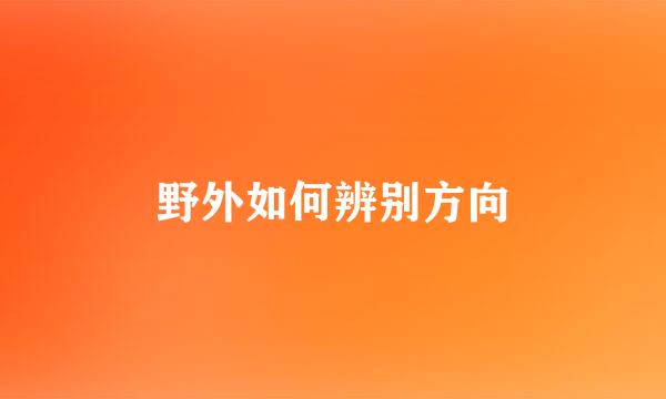 野外如何辨别方向