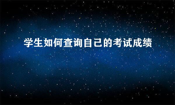 学生如何查询自己的考试成绩