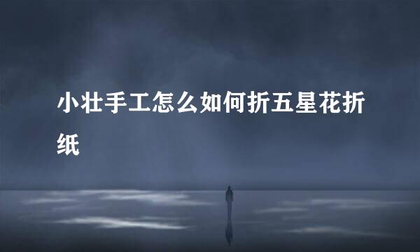 小壮手工怎么如何折五星花折纸