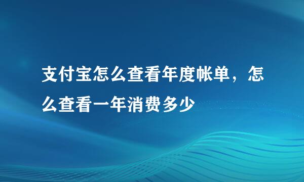 支付宝怎么查看年度帐单，怎么查看一年消费多少