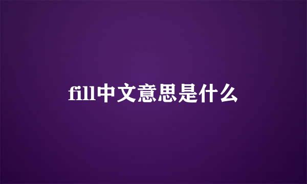 fill中文意思是什么