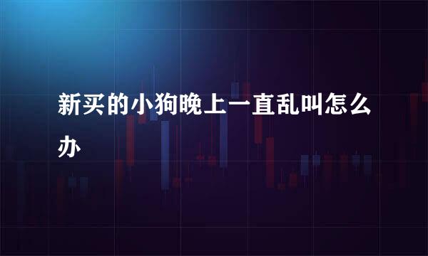新买的小狗晚上一直乱叫怎么办
