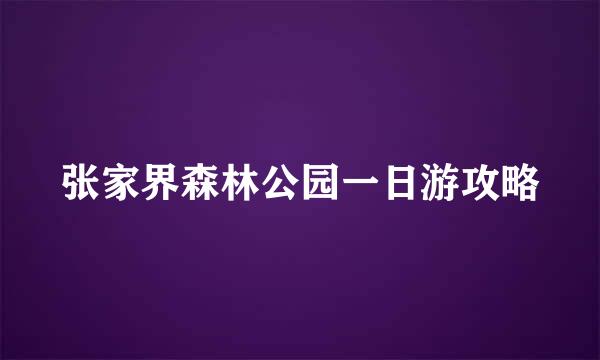 张家界森林公园一日游攻略