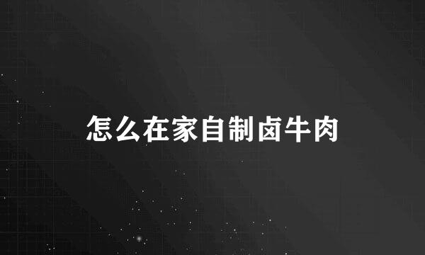 怎么在家自制卤牛肉