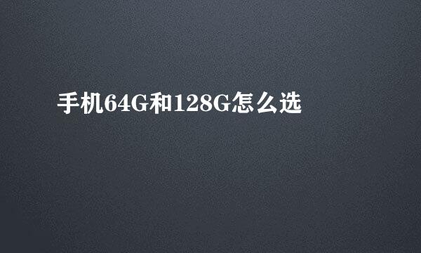 手机64G和128G怎么选