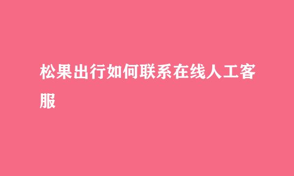 松果出行如何联系在线人工客服