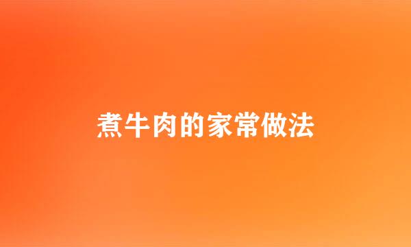 煮牛肉的家常做法