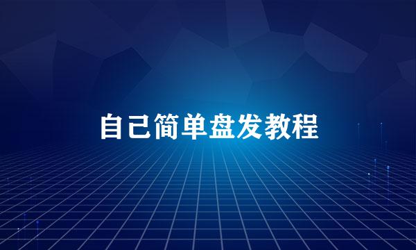 自己简单盘发教程