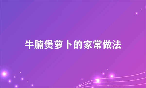 牛腩煲萝卜的家常做法