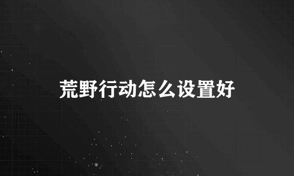 荒野行动怎么设置好