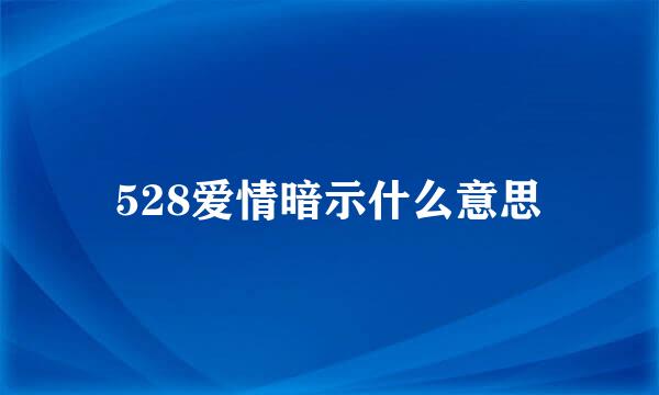 528爱情暗示什么意思