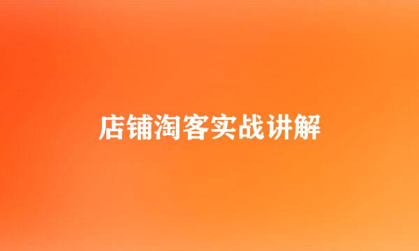 店铺淘客实战讲解