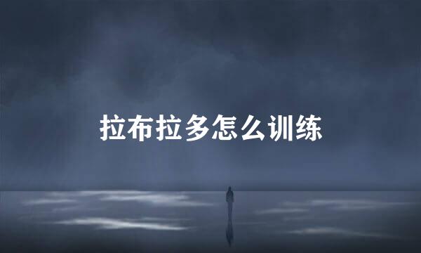 拉布拉多怎么训练