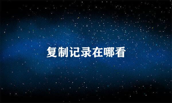 复制记录在哪看