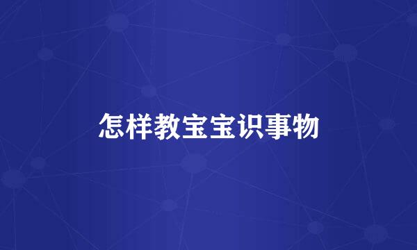 怎样教宝宝识事物