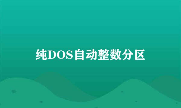 纯DOS自动整数分区
