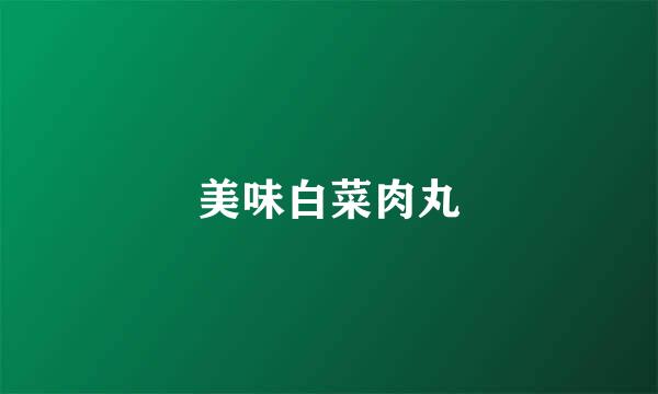 美味白菜肉丸