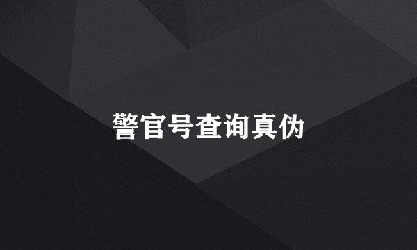 警官号查询真伪