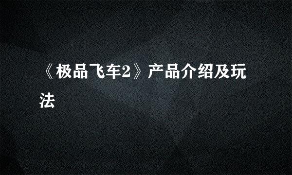 《极品飞车2》产品介绍及玩法