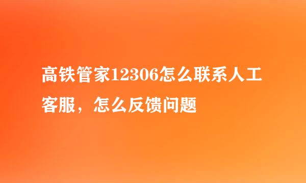 高铁管家12306怎么联系人工客服，怎么反馈问题