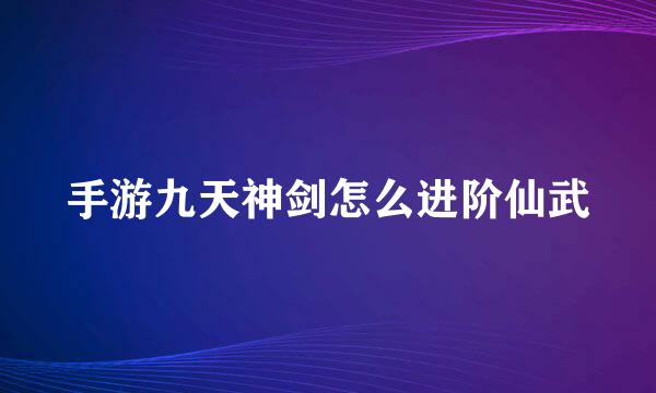 手游九天神剑怎么进阶仙武
