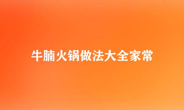 牛腩火锅做法大全家常