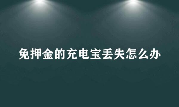 免押金的充电宝丢失怎么办
