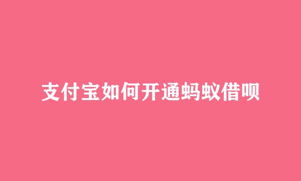 支付宝如何开通蚂蚁借呗