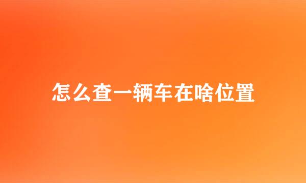 怎么查一辆车在啥位置