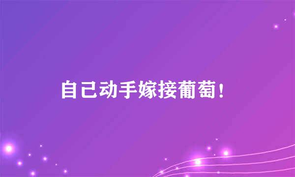 自己动手嫁接葡萄！