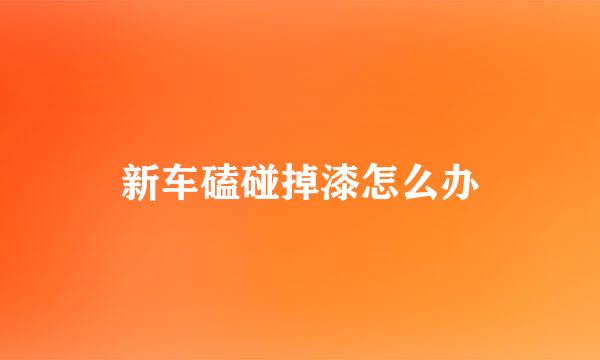 新车磕碰掉漆怎么办