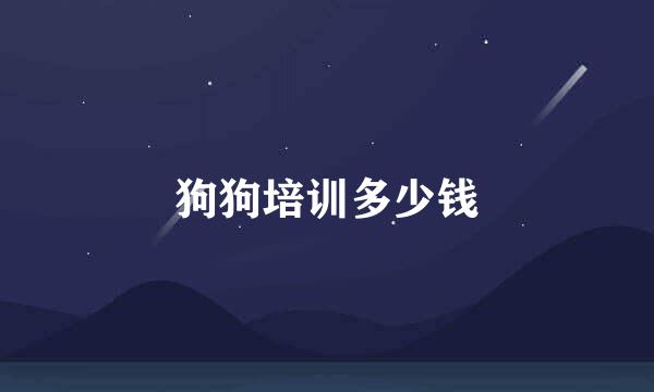 狗狗培训多少钱