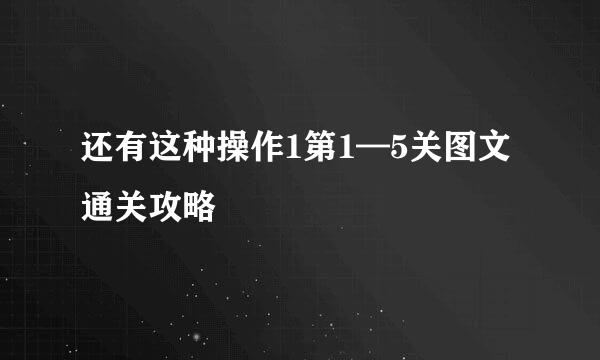 还有这种操作1第1—5关图文通关攻略