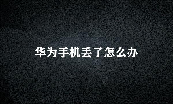 华为手机丢了怎么办
