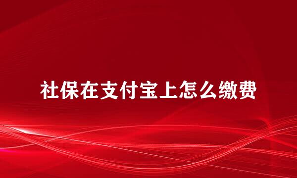 社保在支付宝上怎么缴费