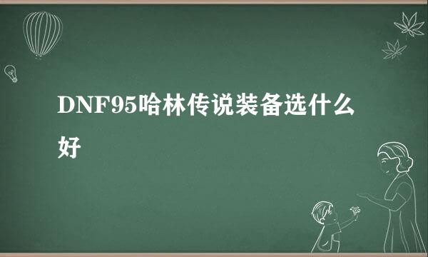 DNF95哈林传说装备选什么好