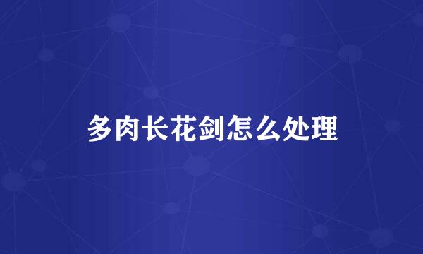 多肉长花剑怎么处理