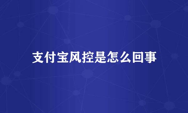 支付宝风控是怎么回事