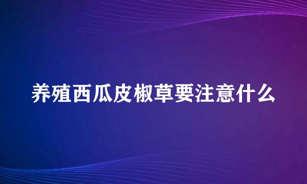 养殖西瓜皮椒草要注意什么