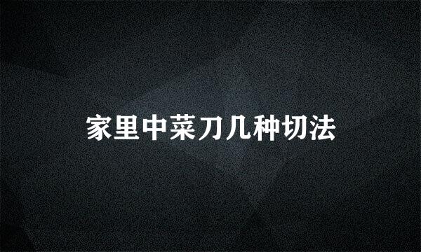 家里中菜刀几种切法